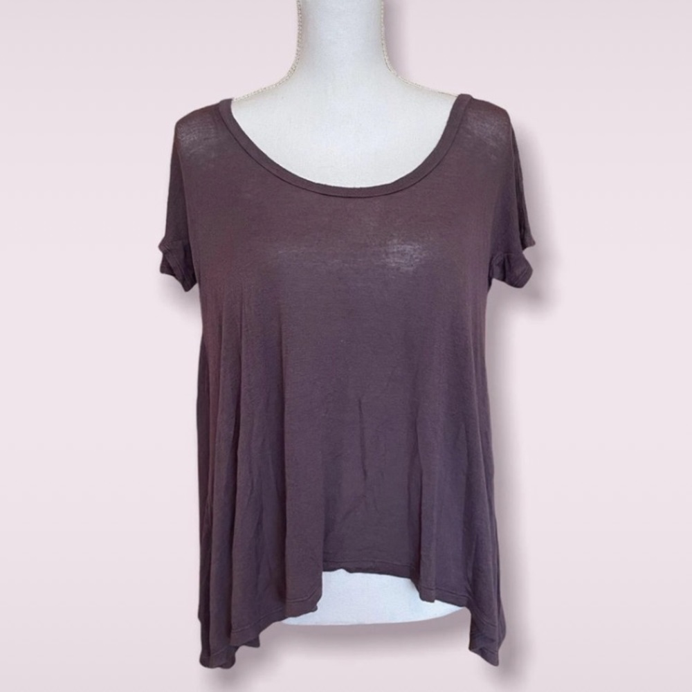 Daydreamer LA sz Small Dusky Purple Oversized Top